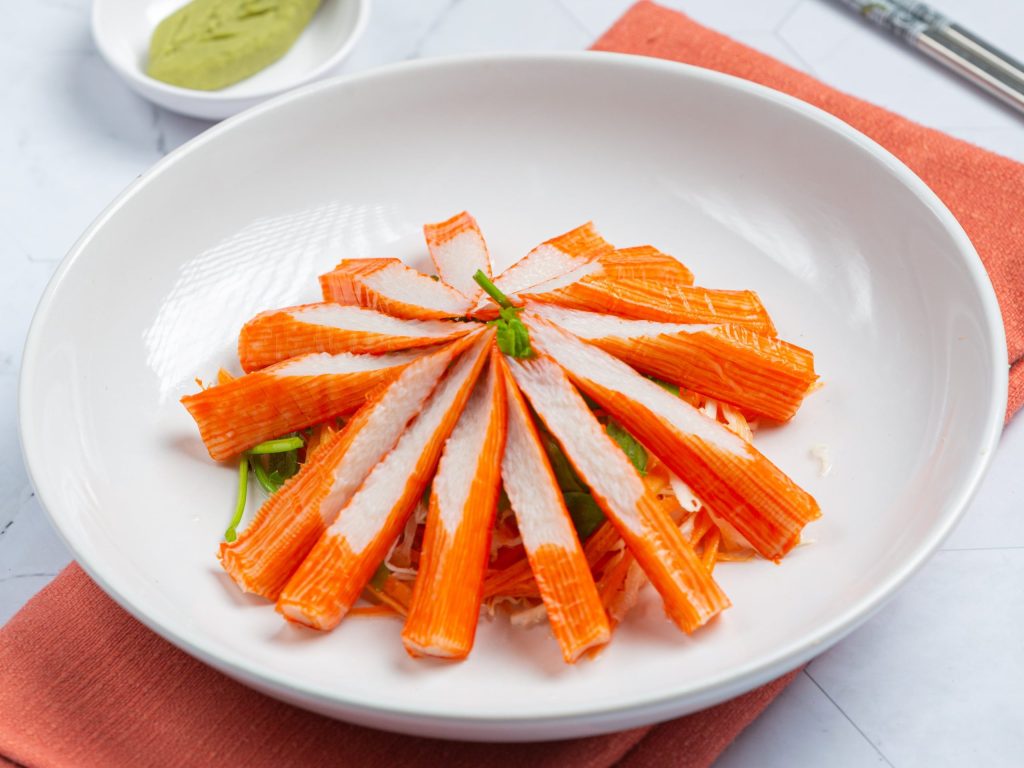 fresh slides crab sticks with wasabi sauce 1 min scaled